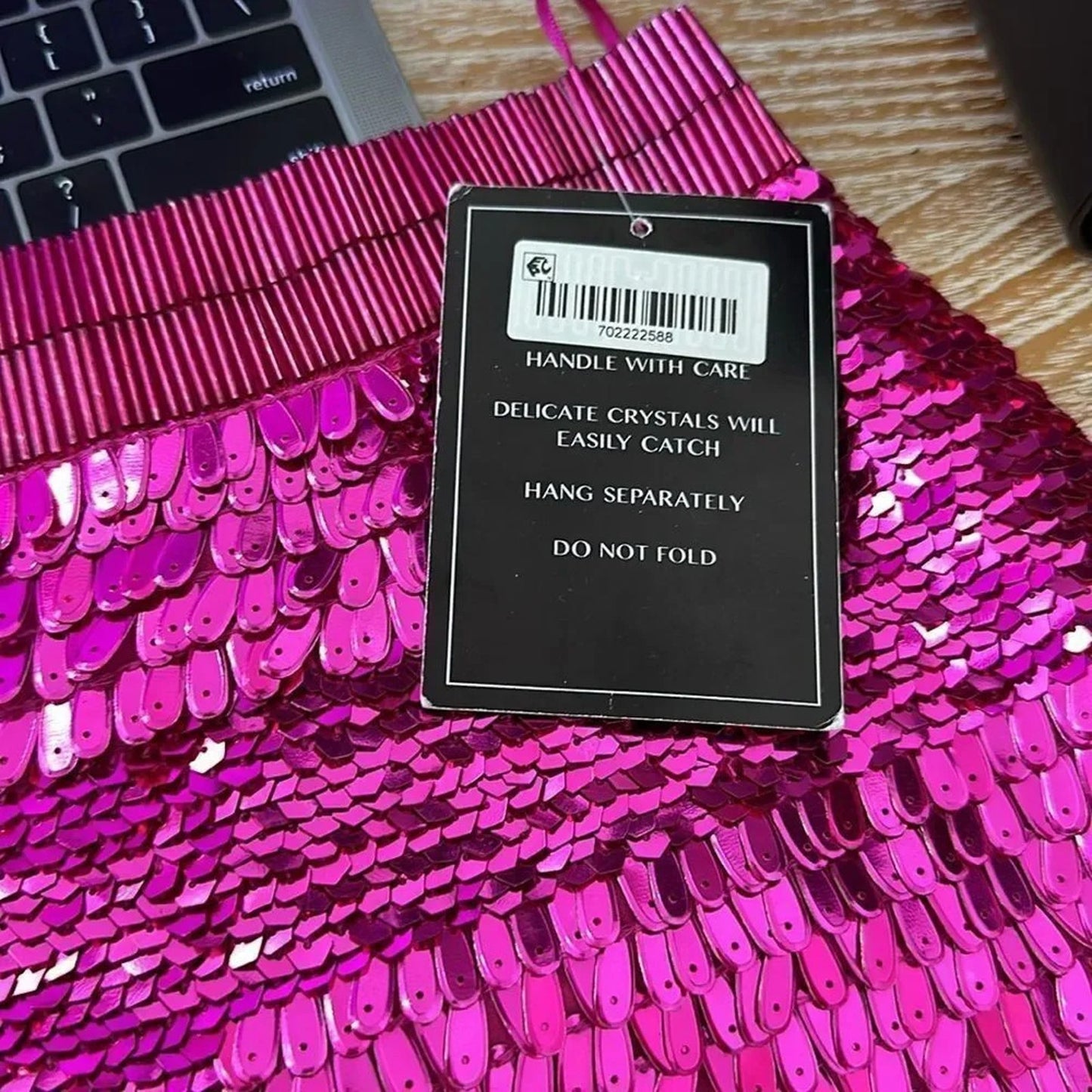 NWT Retrofete ANSLEY LOW RISE FEATHER SEQUIN SKIRT - size large