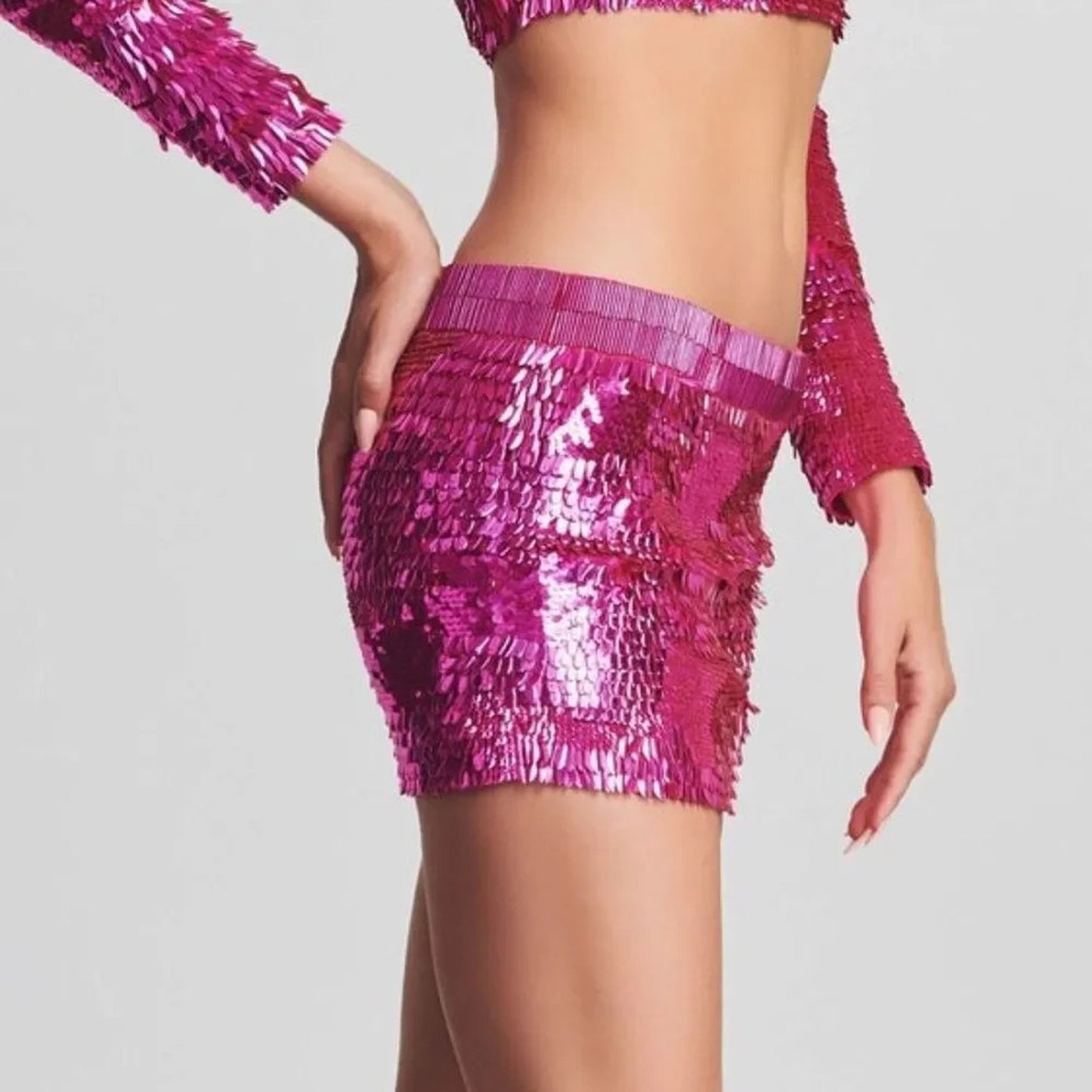 NWT Retrofete ANSLEY LOW RISE FEATHER SEQUIN SKIRT - size large