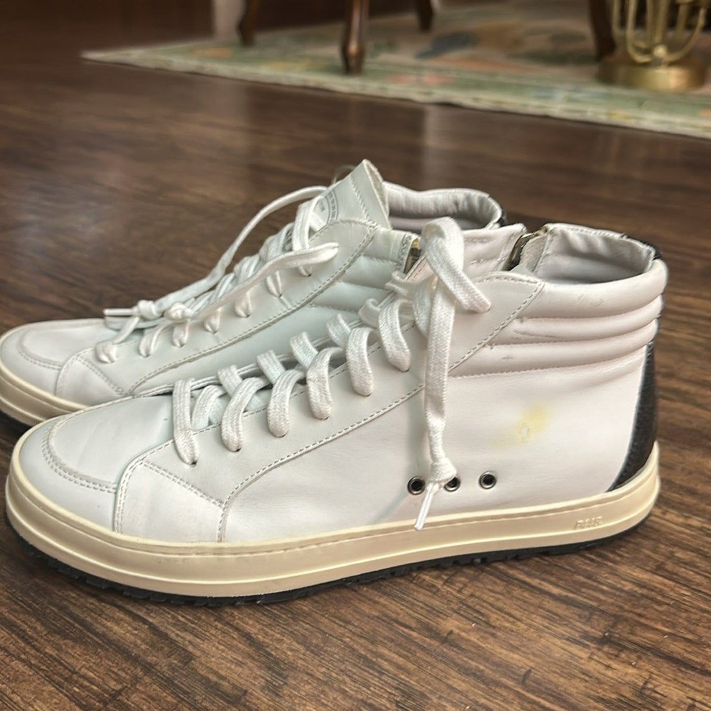 P448 Scarpe P448 Uomo Skate White Black Made In Italy Pell - size 8.5