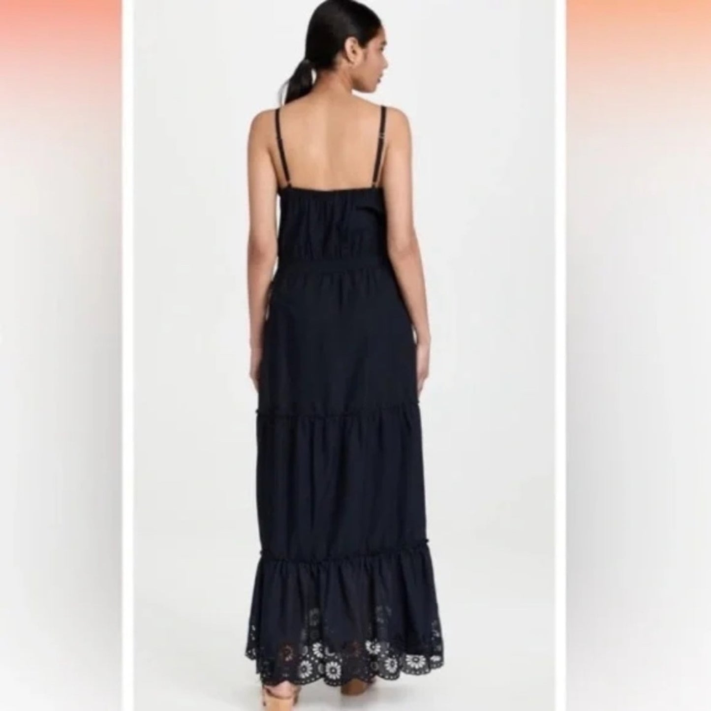 Splendid Kora Eyelet V-Neck Maxi Dress - size XL