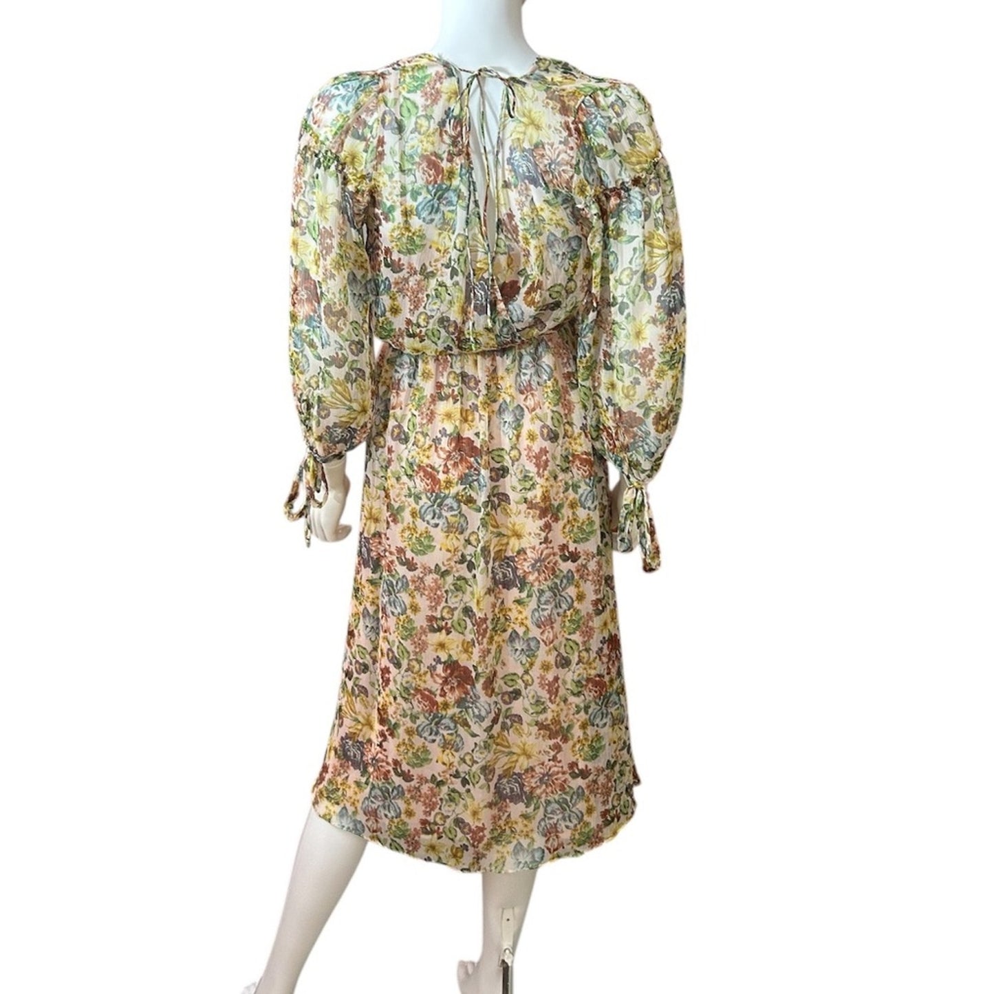 Zara floral mesh midi dress - size small