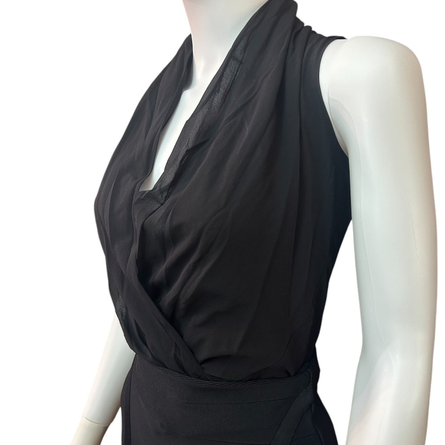 NWT Bebe silk black bodysuit - size XXS