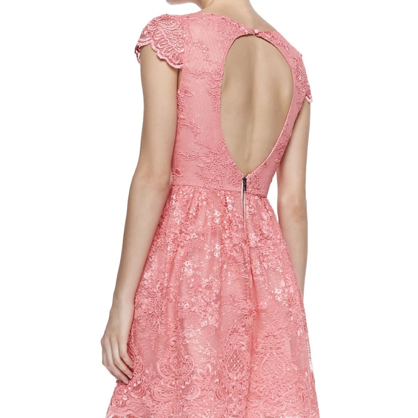 NWT Alice and Olivia Zenden embroidered lace mini dress Pink Icing - size 6