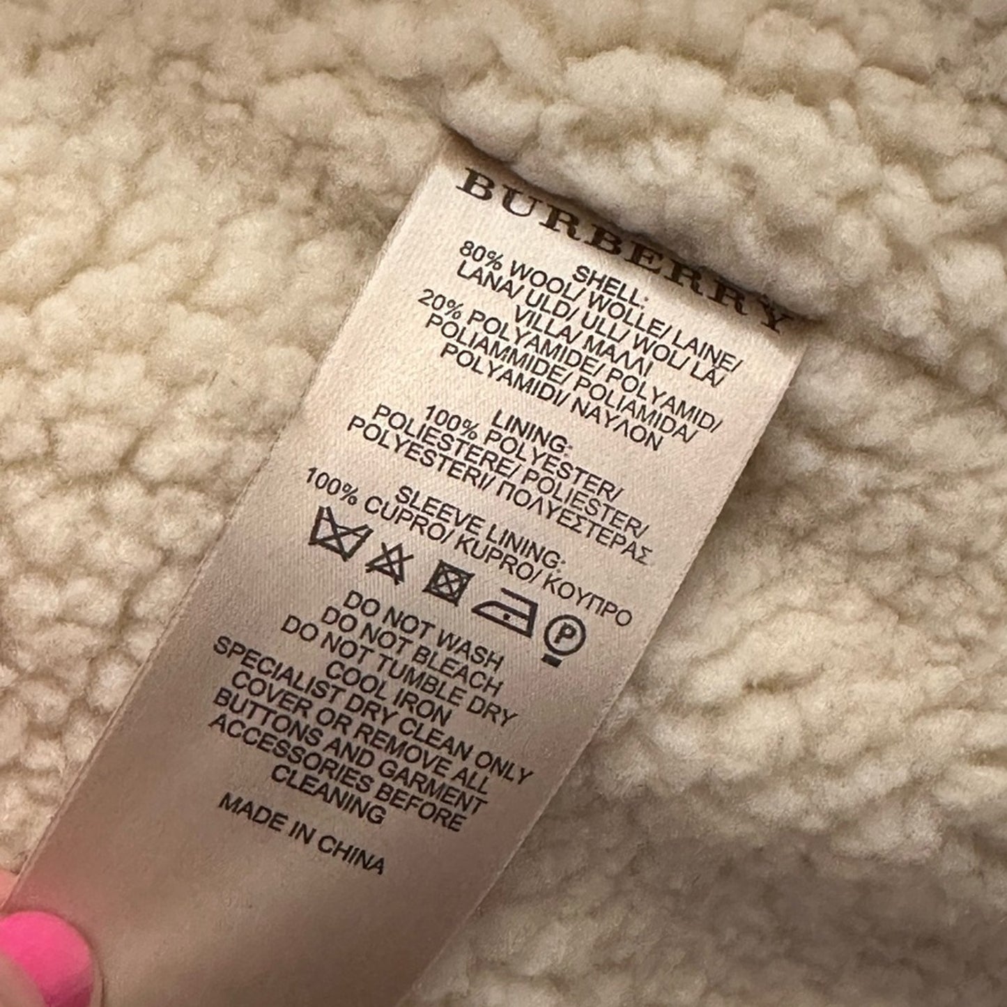 Burberry Shearling wool Jacket - size 8