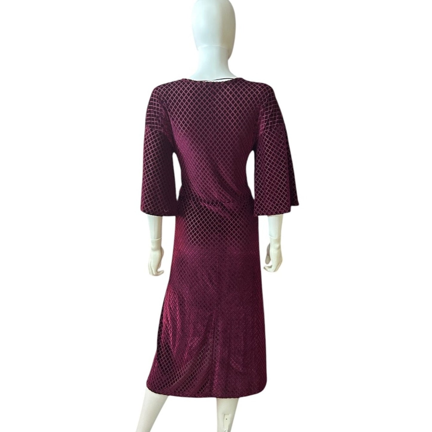 Zara Trafaluc V neck velvet midi dress - size M