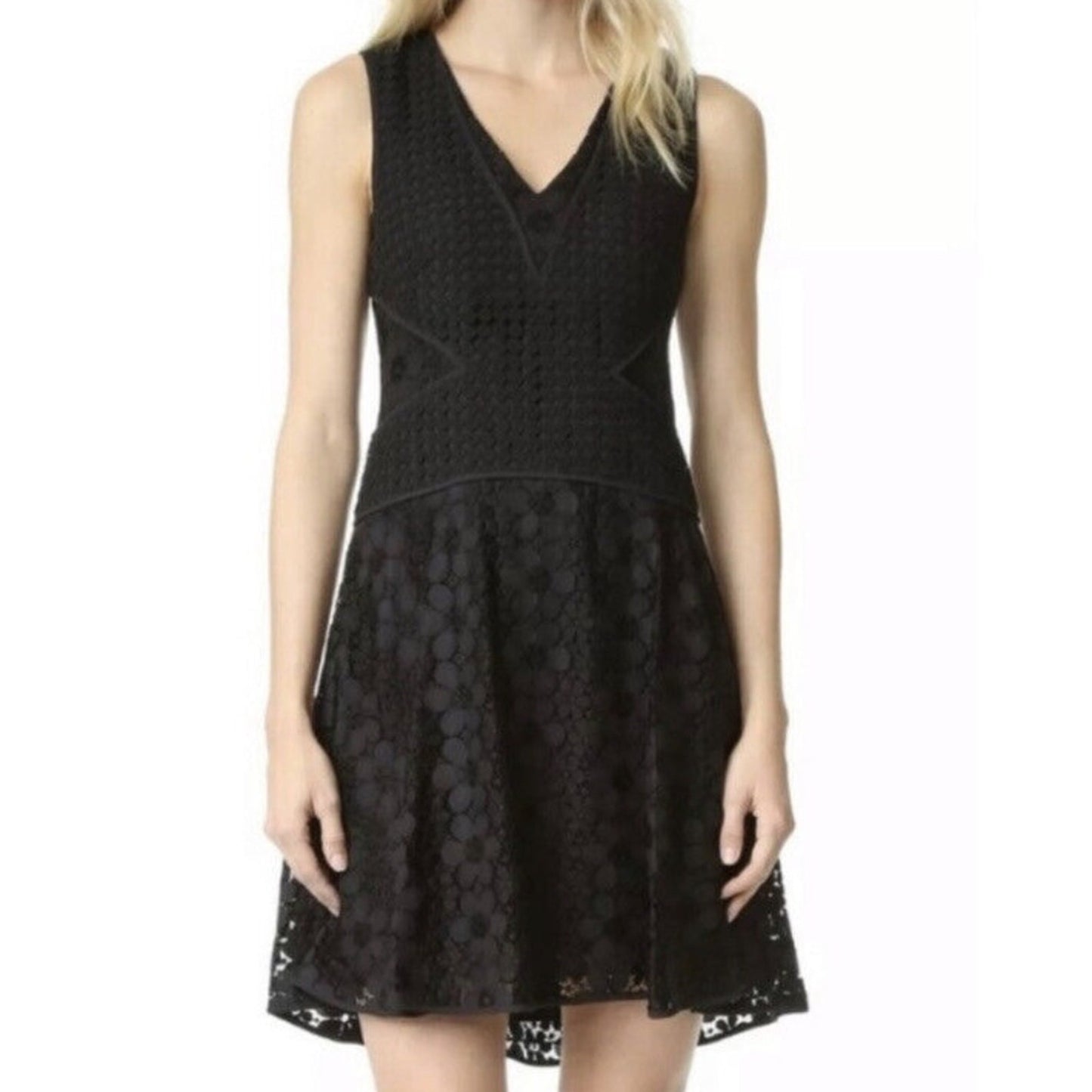 New DVF Diane Von Furstenberg Women Fiorenza Black Lace Dress - size 0