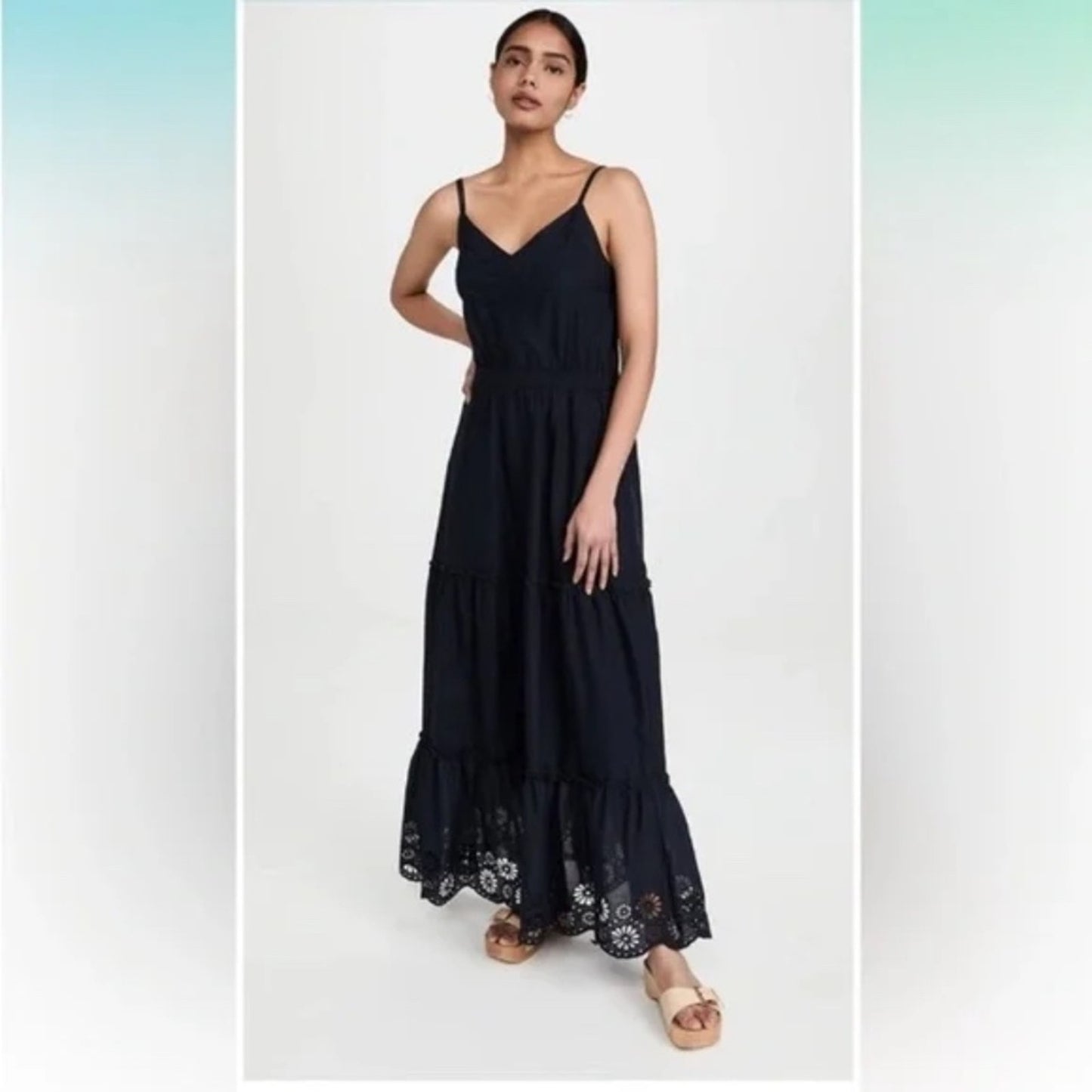 Splendid Kora Eyelet V-Neck Maxi Dress - size XL