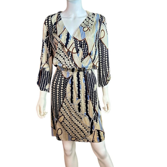 Cache vintage faux wrap silk dress - size 10