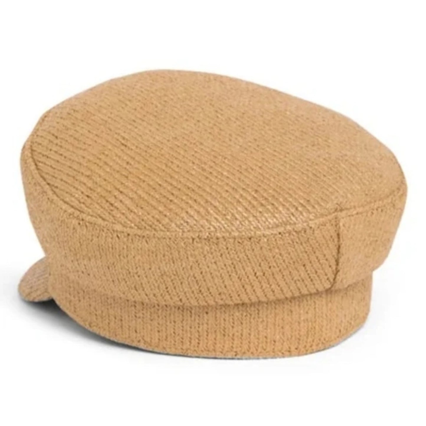 NWT Vince Camuto Lacquered Paper Braid Flat Cap One Size