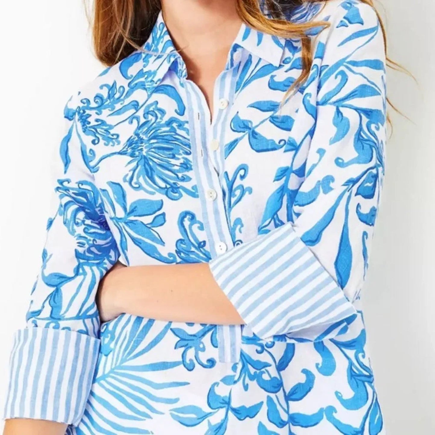 NWT LILLY PULITZER
RIVERLYN PIECED PRINT TUNIC (GLISTEN IN THE SUN)
