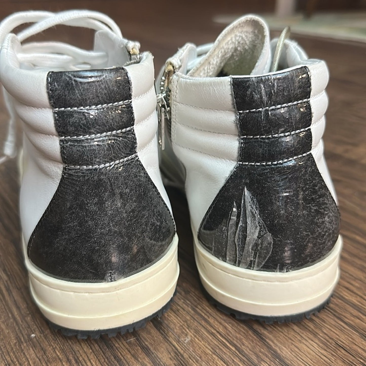 P448 Scarpe P448 Uomo Skate White Black Made In Italy Pell - size 8.5