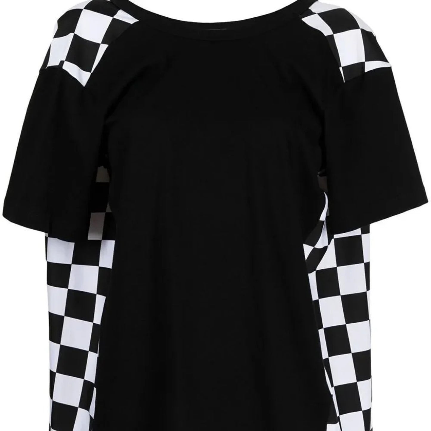 NEW Comme Des Garçons checkerboard-print panelled T-shirt - size M