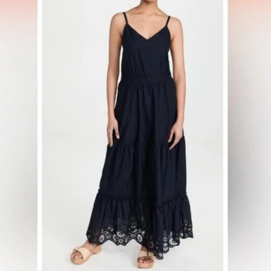 Splendid Kora Eyelet V-Neck Maxi Dress - size XL
