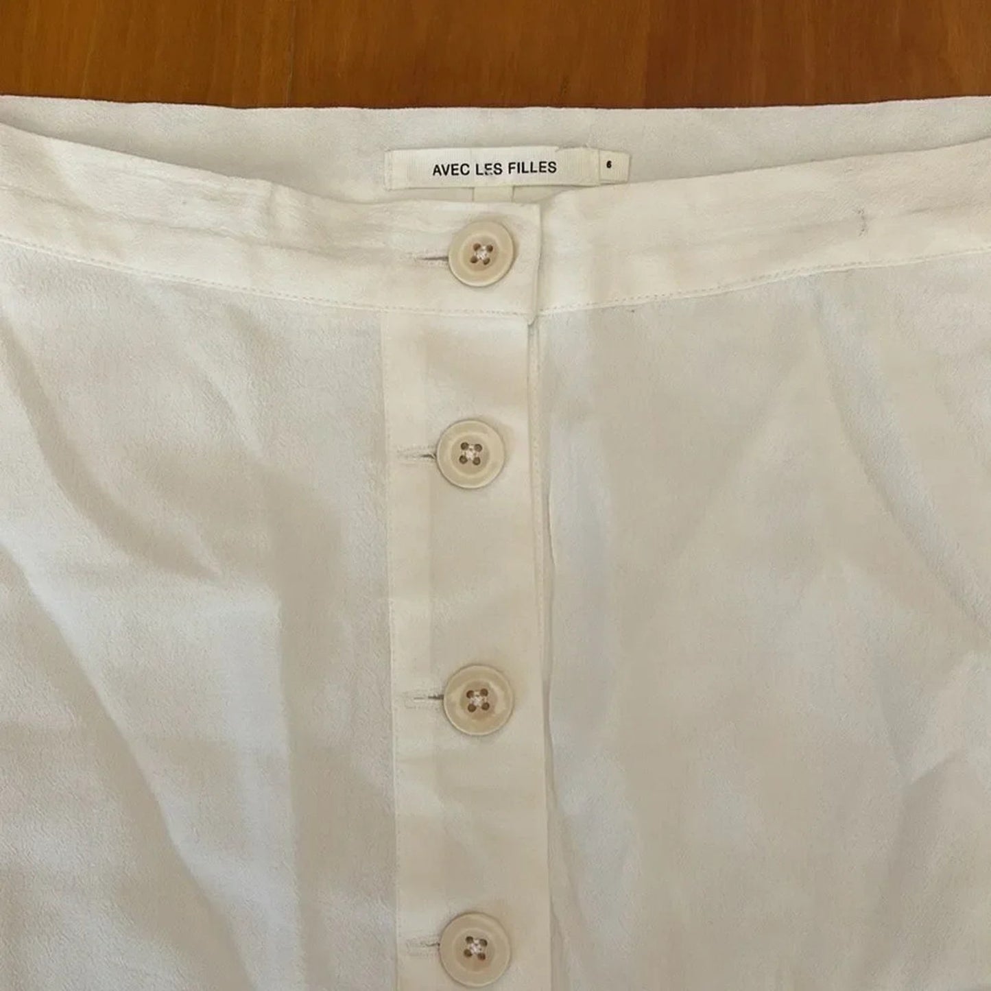 EUC Avec Les Filles White Button Down Skirt - size 6