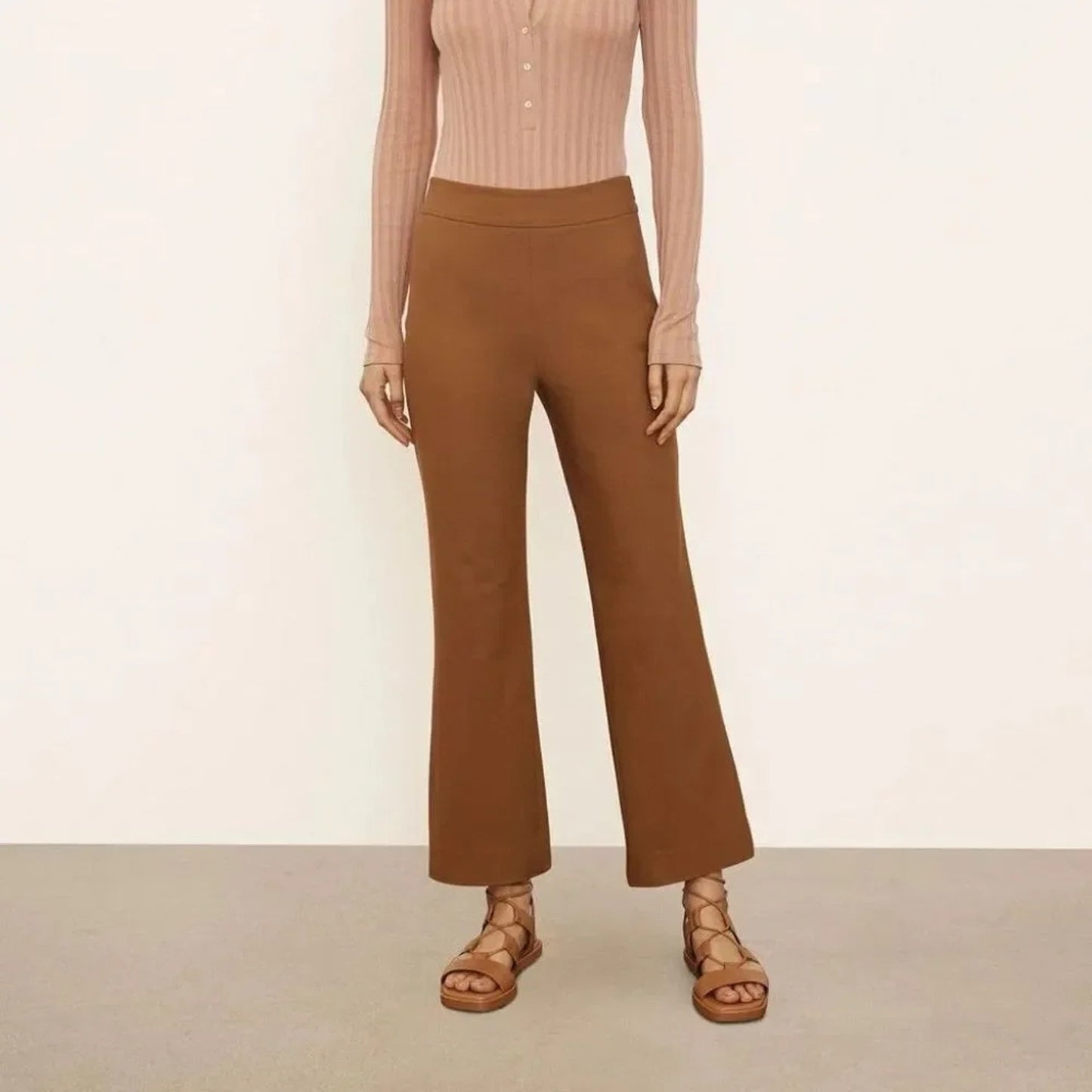 NEW VINCE Kick Flare Crop Pant in Toffee - size 12
