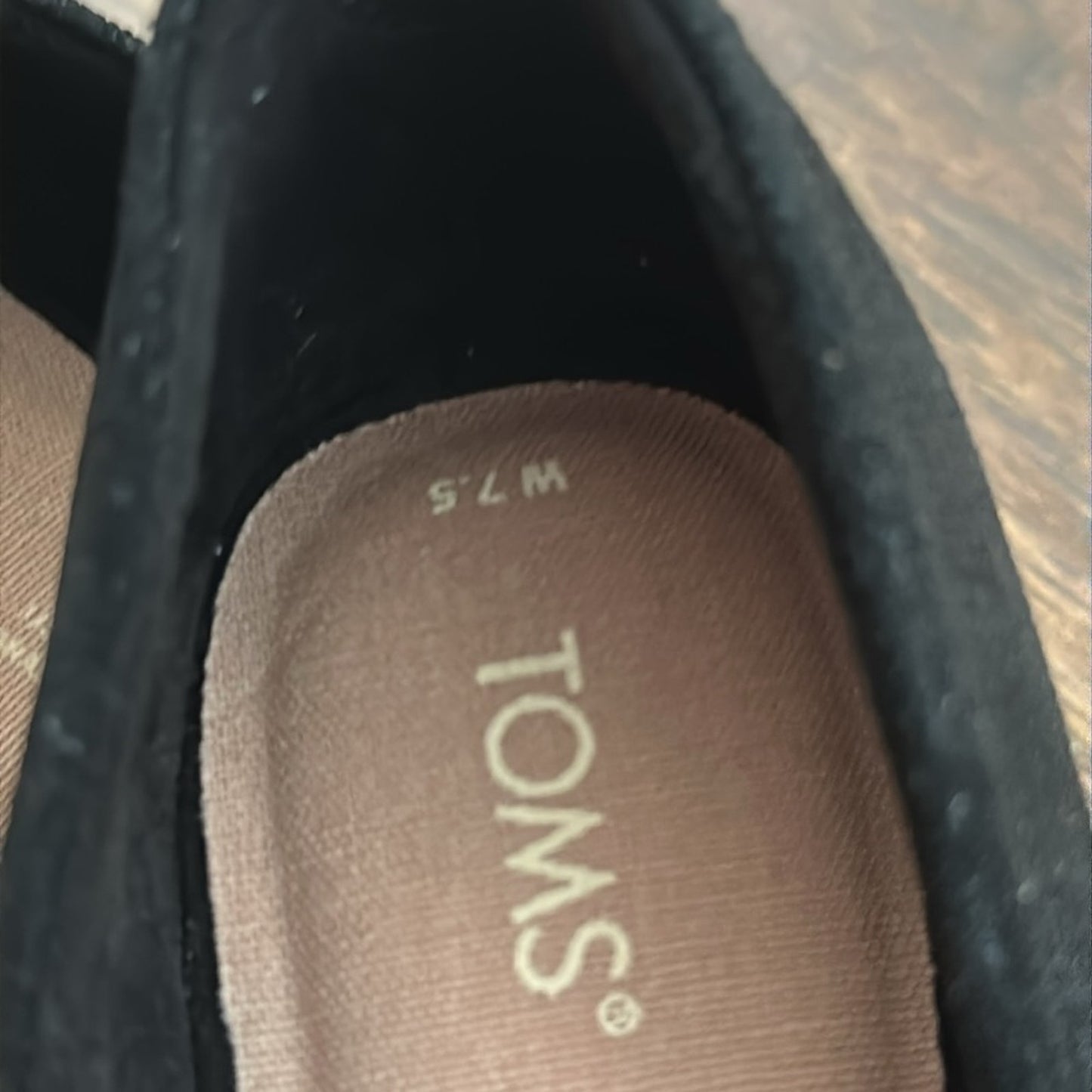 NEW Toms Jutti Flats Women's Black Leather Comfort Slip-On D'orsay - size 7.5 W