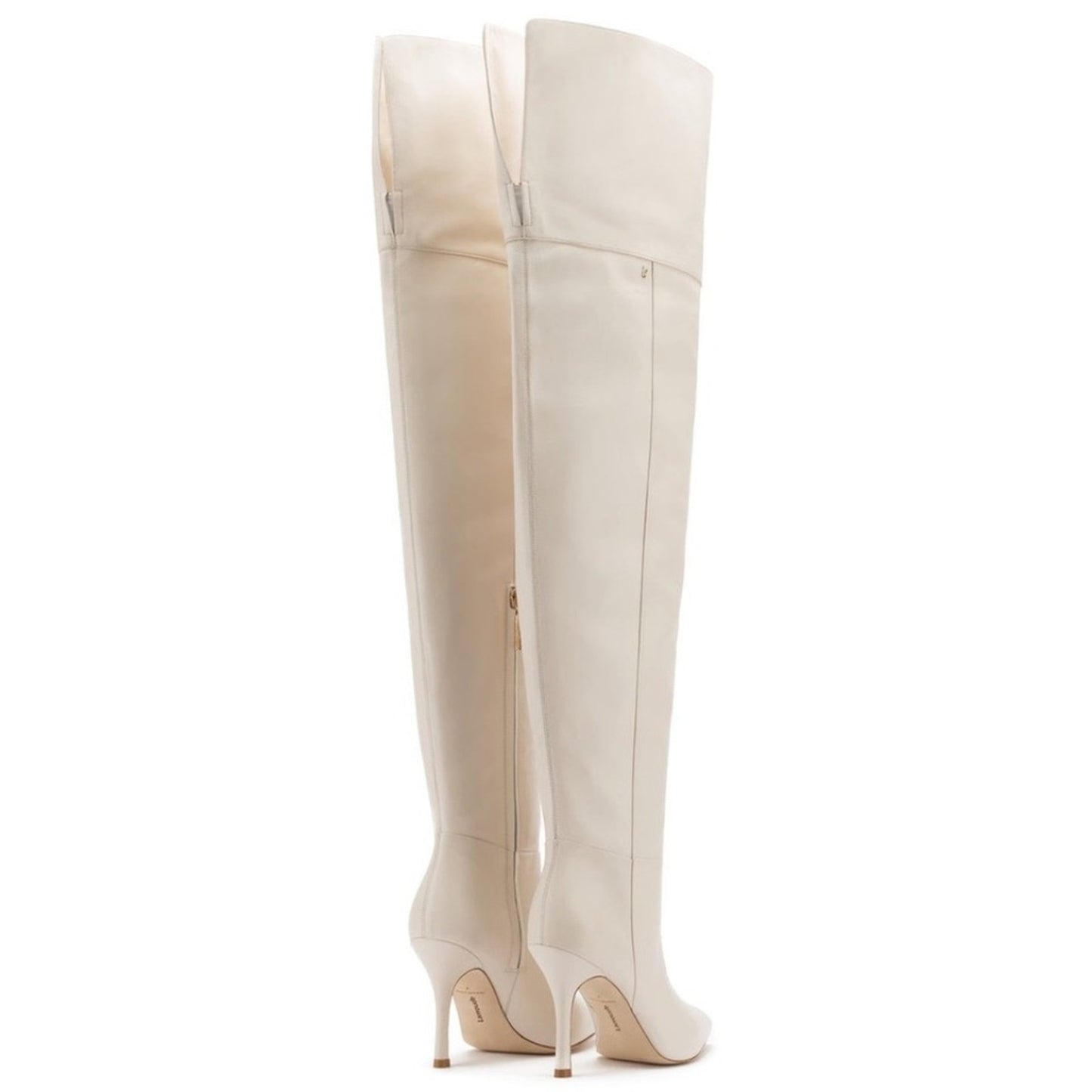 NEW Larroudé Kate Over The Knee Boot In Ivory Leather size 5.5