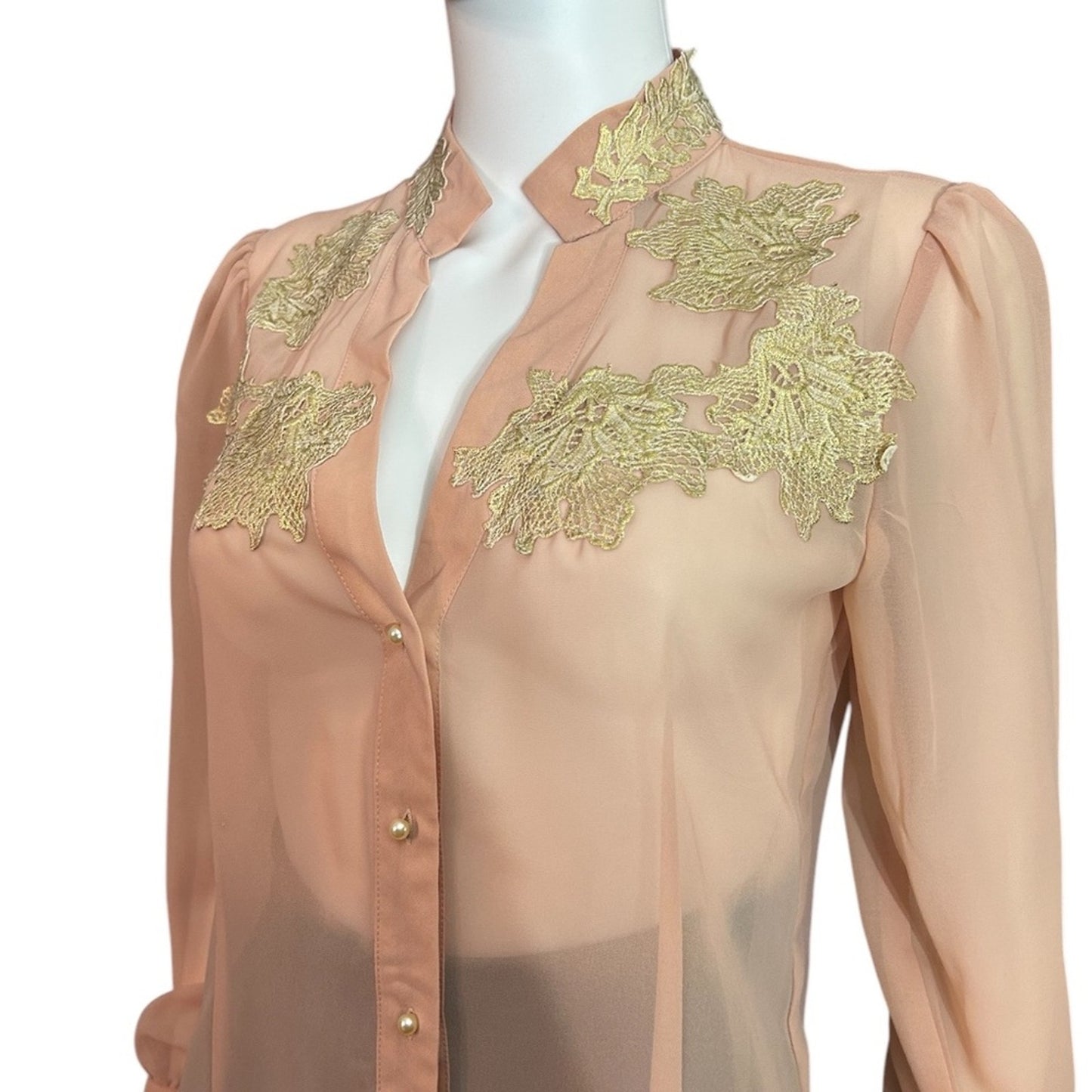PatBO pink mesh blouse - size 40 Brazil (= 10 US)