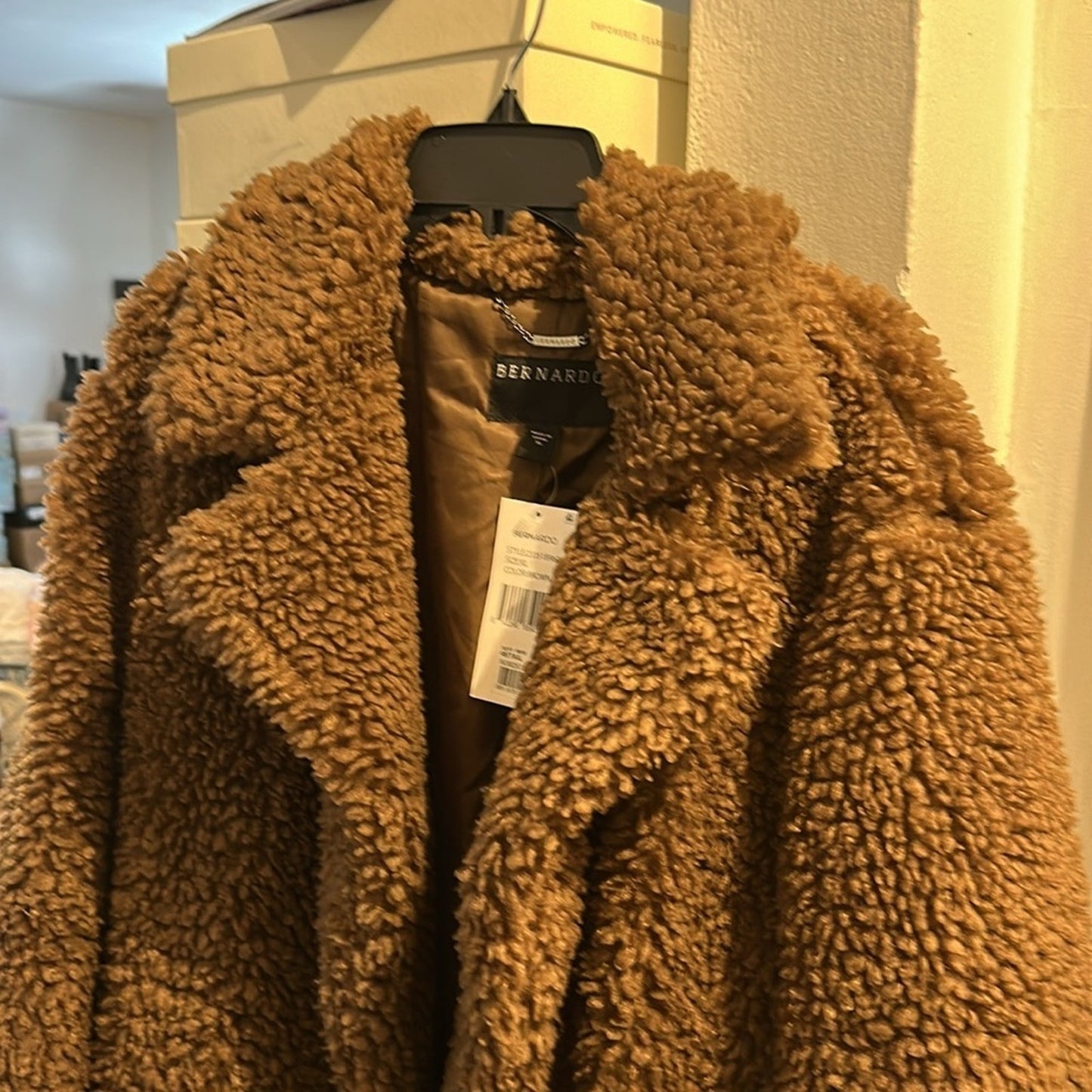 NWT Bernardo Call Me Cozy Vegan Fur Coat - size XL