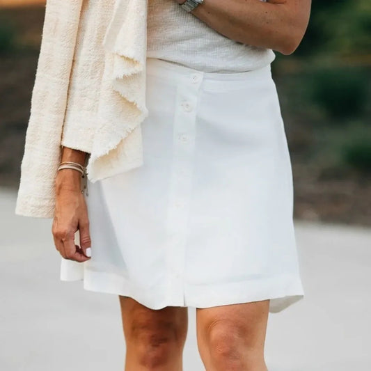EUC Avec Les Filles White Button Down Skirt - size 6