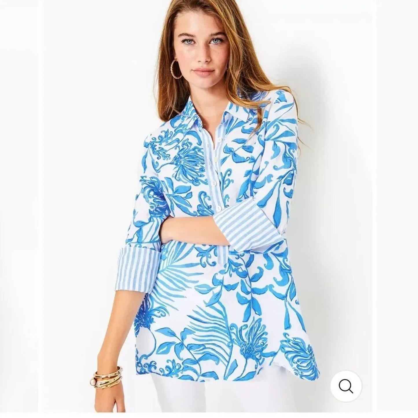 NWT LILLY PULITZER
RIVERLYN PIECED PRINT TUNIC (GLISTEN IN THE SUN)
