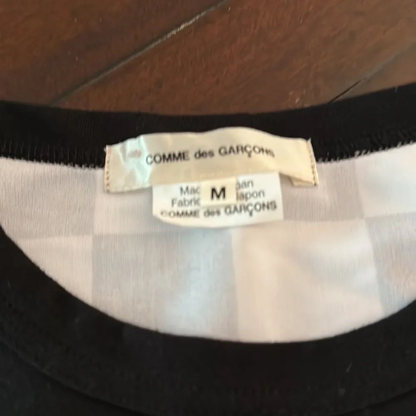 NEW Comme Des Garçons checkerboard-print panelled T-shirt - size M