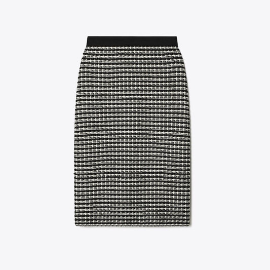 Tory Burch Houndstooth Print Tweed Knee-Length Skirt - size 4