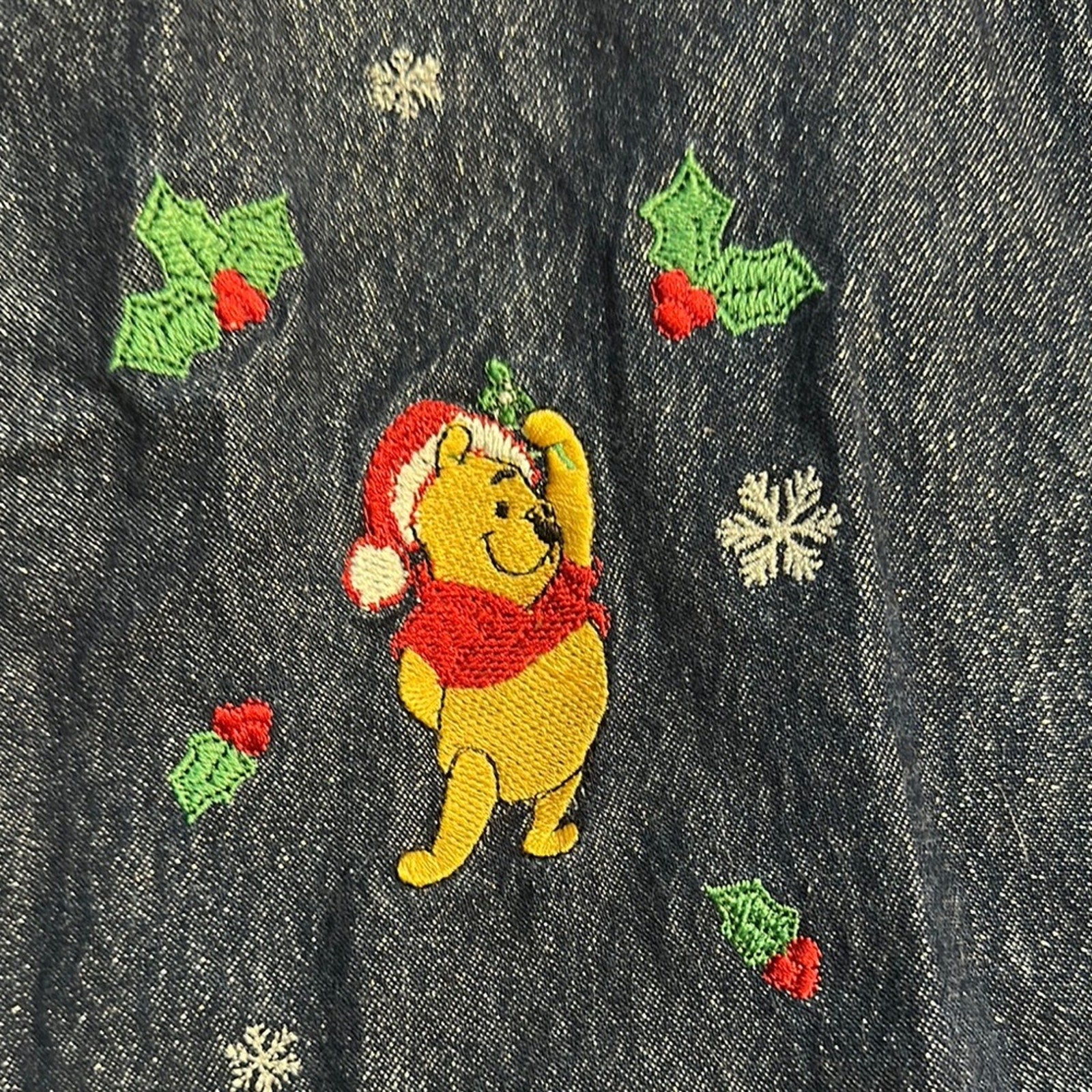 Disney vintage Embroidered Denim Button-Up Shirt - size small