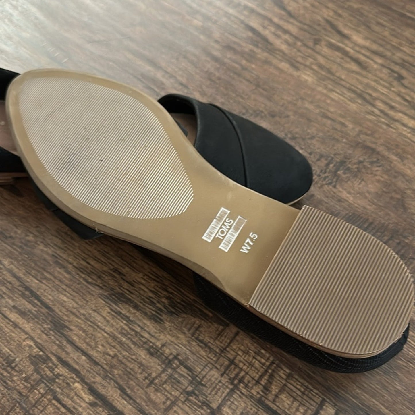 NEW Toms Jutti Flats Women's Black Leather Comfort Slip-On D'orsay - size 7.5 W