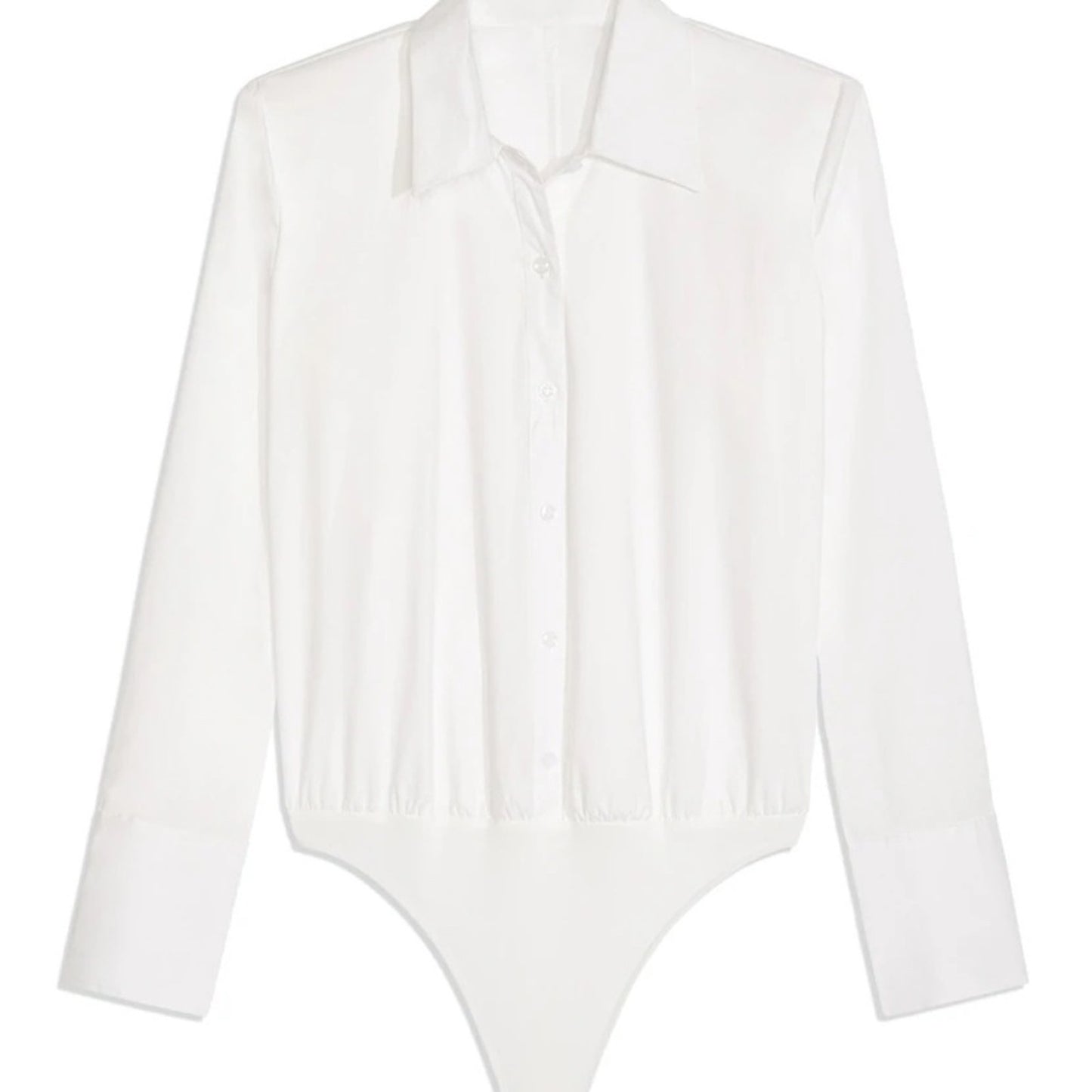 NEW WeWoreWhat White Button Down Cotton Poplin Bodysuit - size small