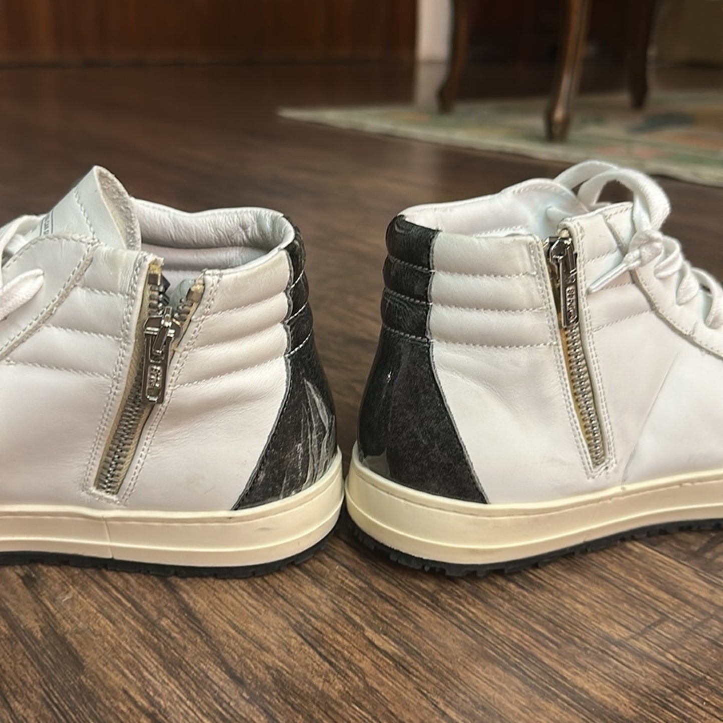 P448 Scarpe P448 Uomo Skate White Black Made In Italy Pell - size 8.5