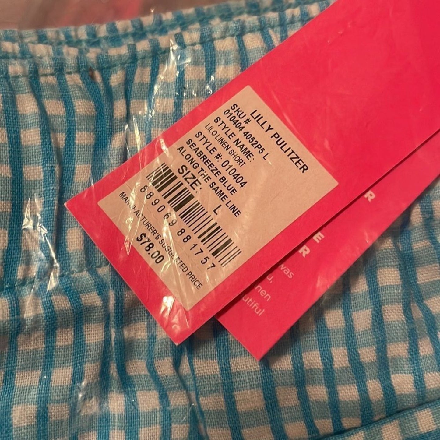 NWT Lilly Pulitzer 4" Lilo Linen Short -size Large