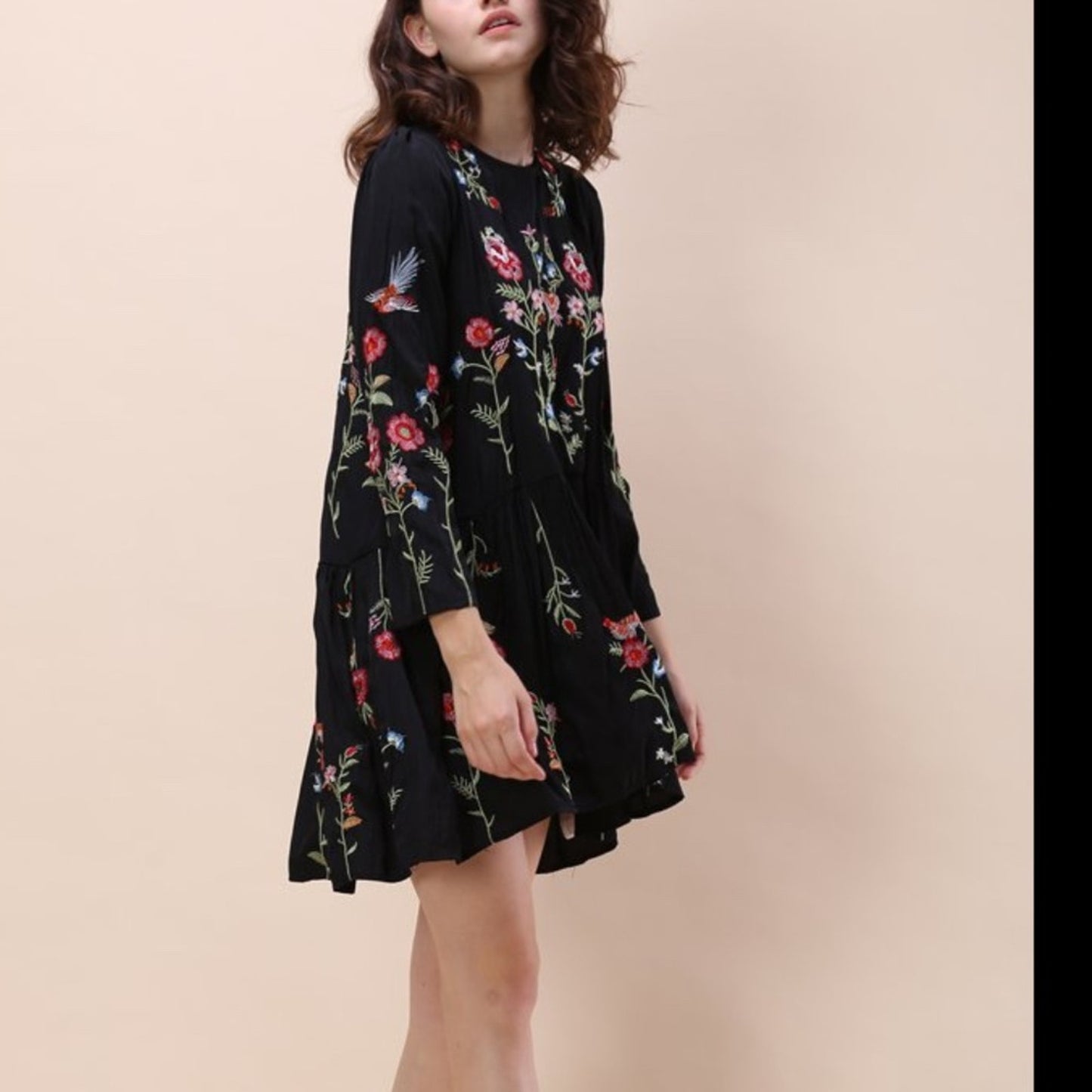 Philosophy Floral Paradise Embroidered Dress in Black - size Small