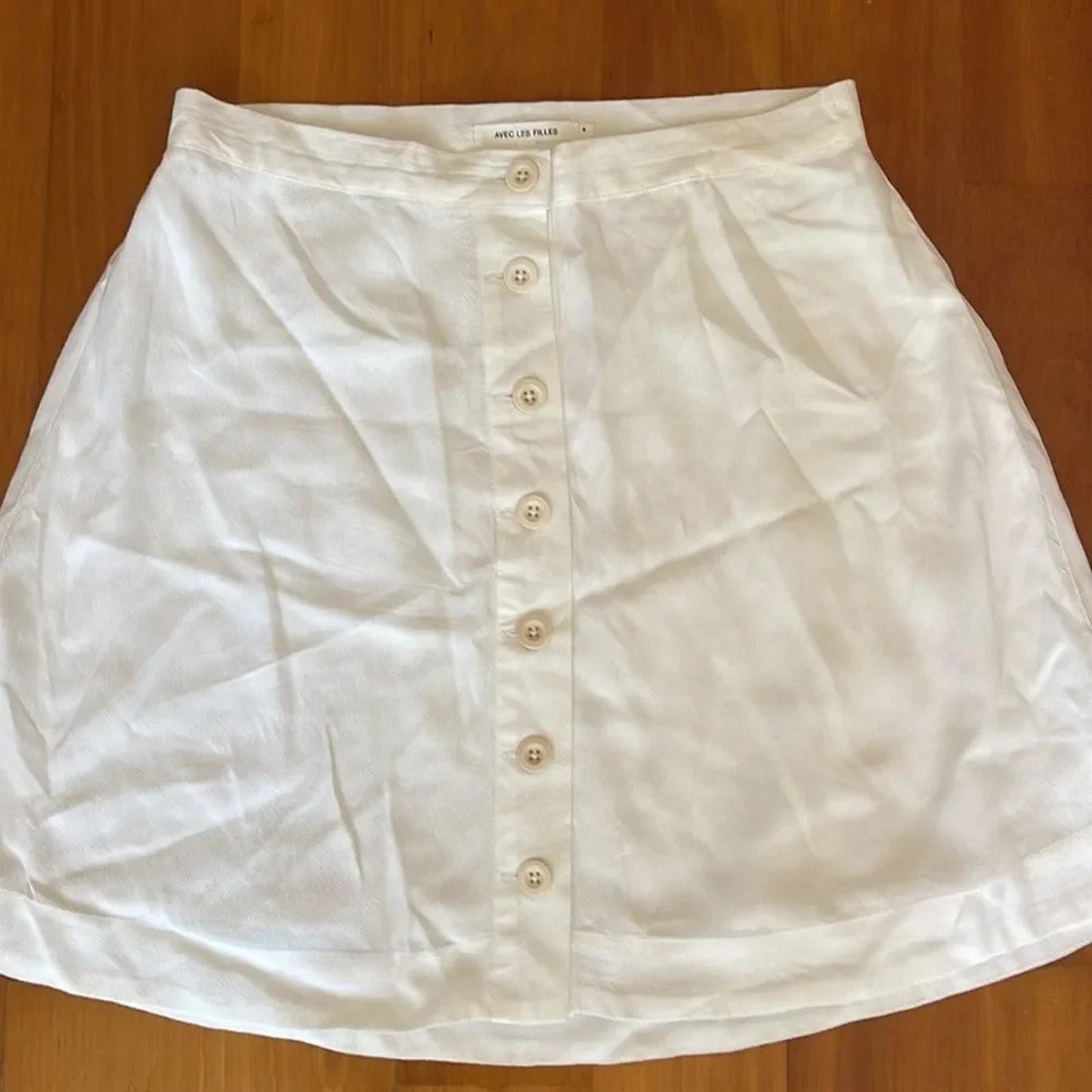 EUC Avec Les Filles White Button Down Skirt - size 6