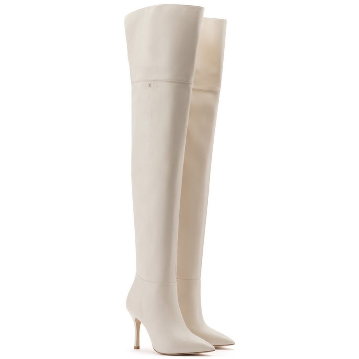 NEW Larroudé Kate Over The Knee Boot In Ivory Leather size 5.5