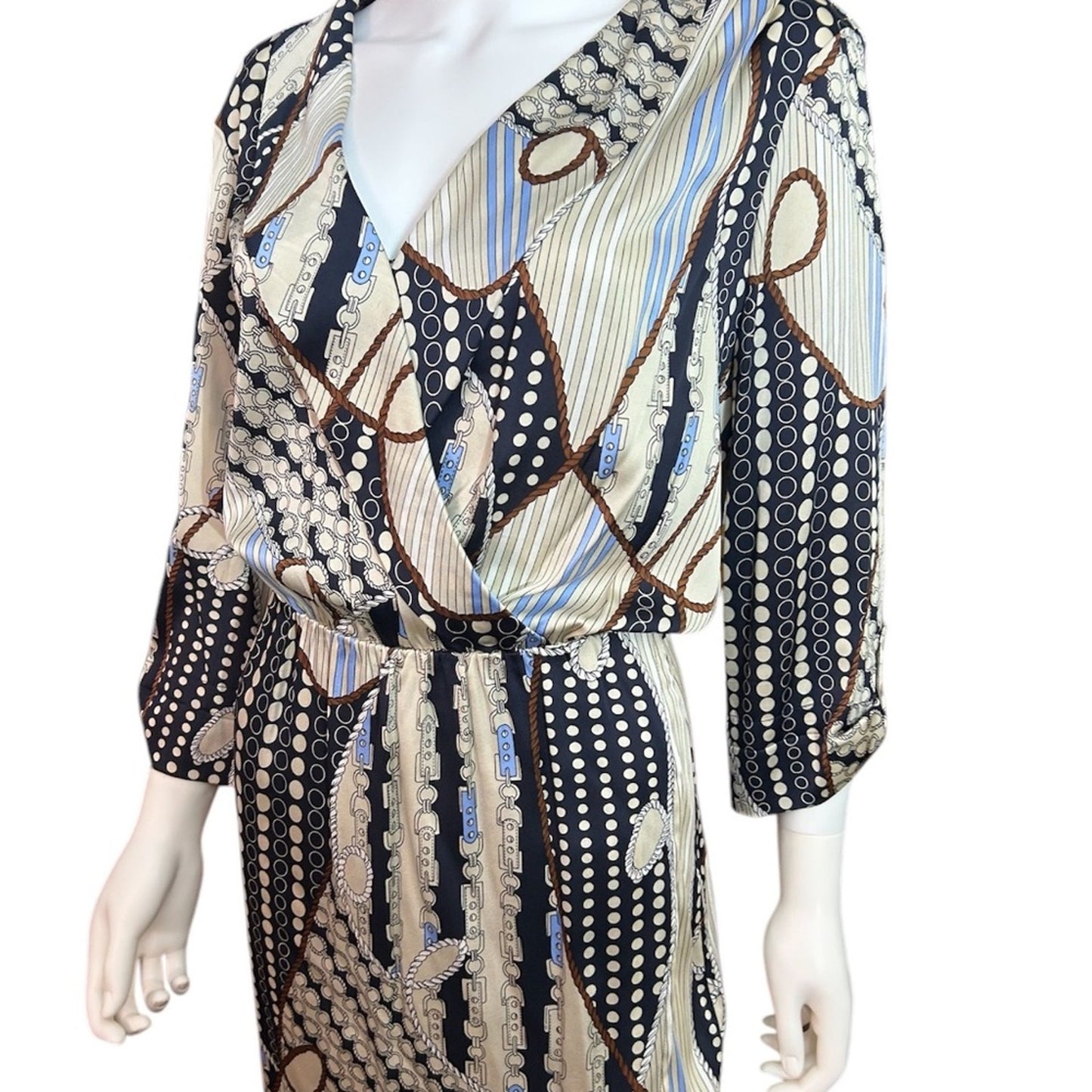 Cache vintage faux wrap silk dress - size 10