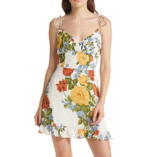 Reformation Esther Mini Floral Print Dress In Formosa Print Size 6