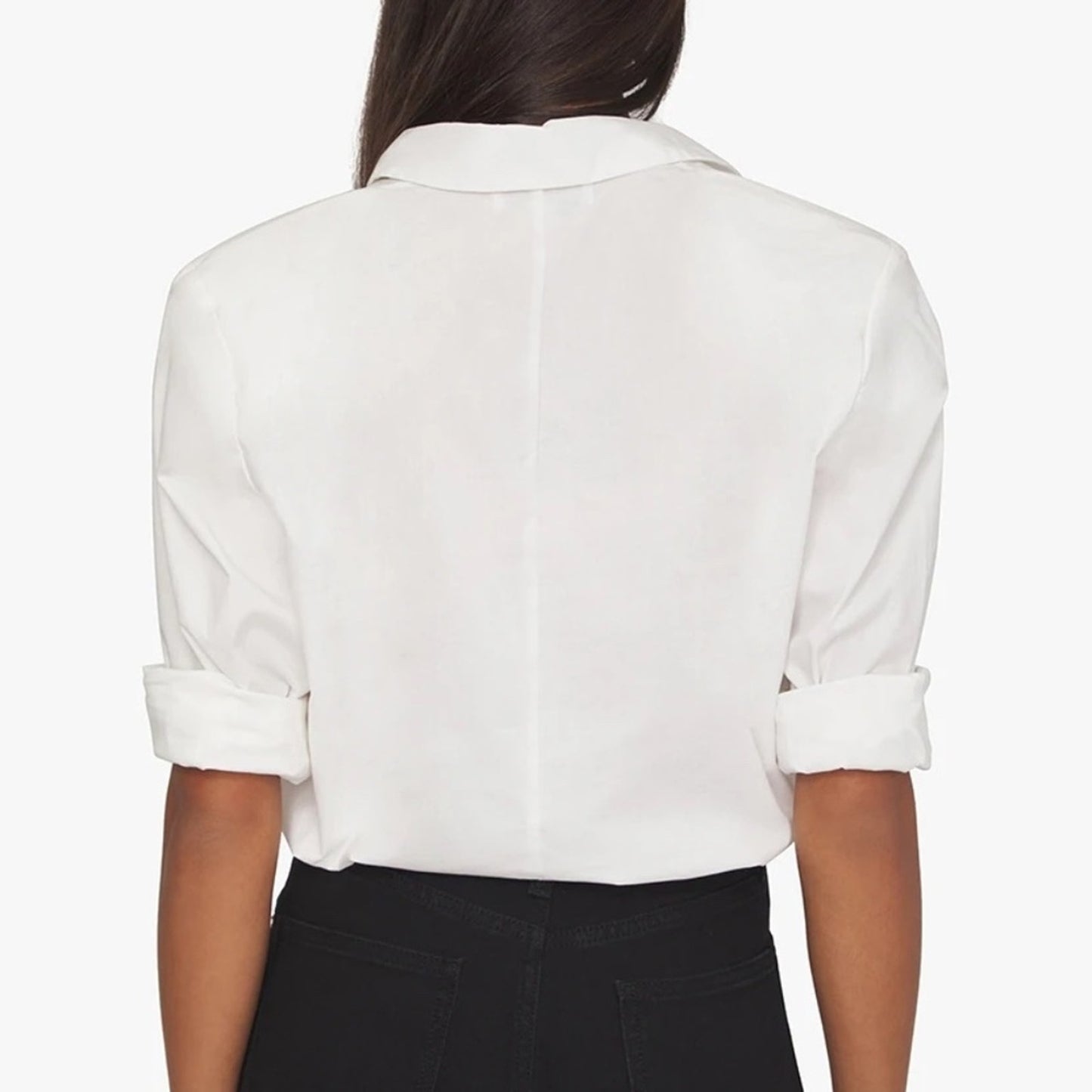 NEW WeWoreWhat White Button Down Cotton Poplin Bodysuit - size small