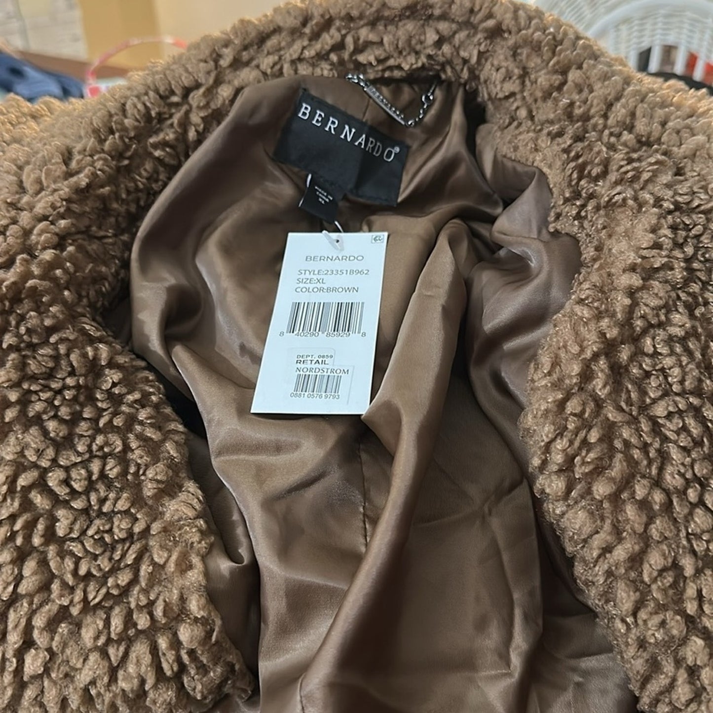 NWT Bernardo Call Me Cozy Vegan Fur Coat - size XL
