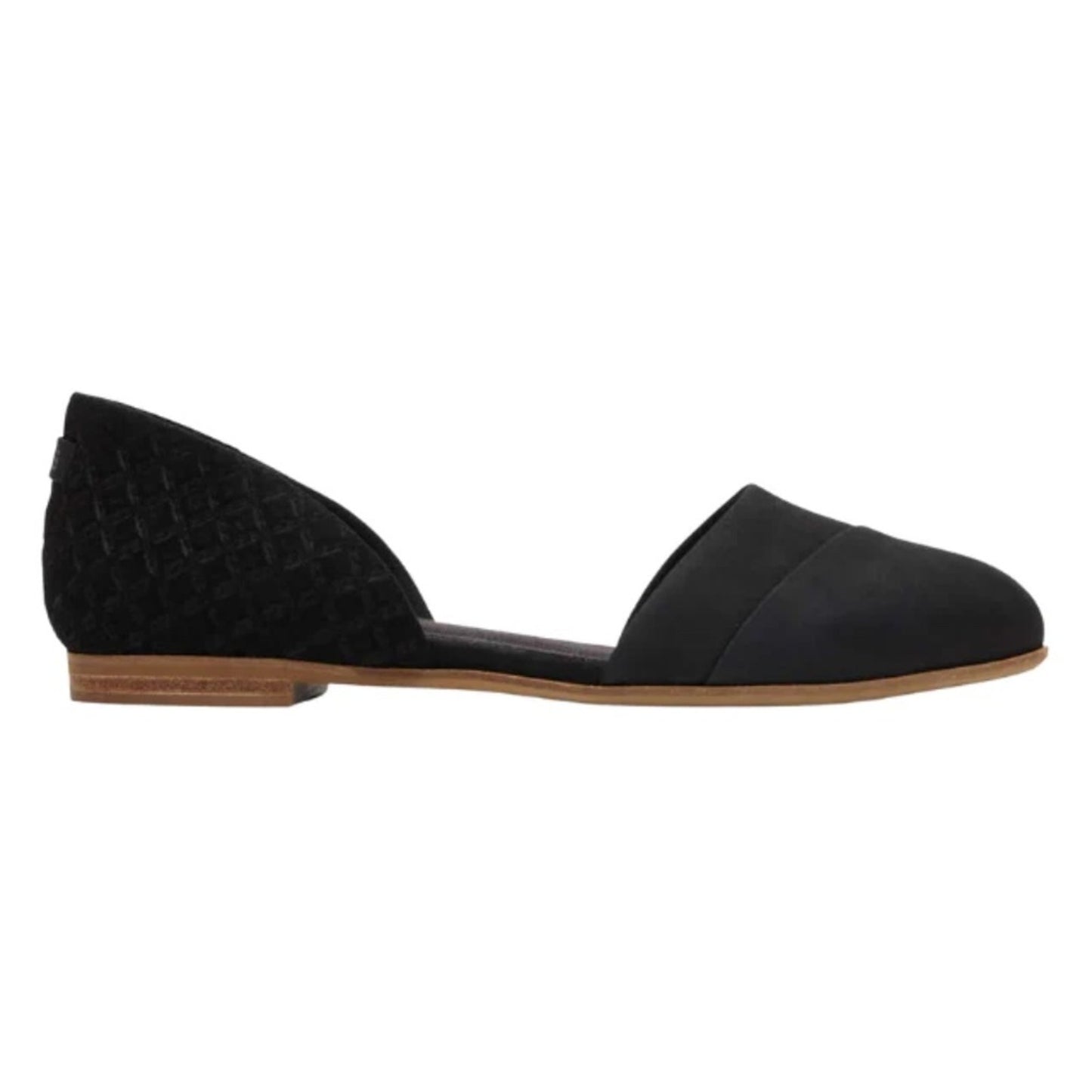 NEW Toms Jutti Flats Women's Black Leather Comfort Slip-On D'orsay - size 7.5 W