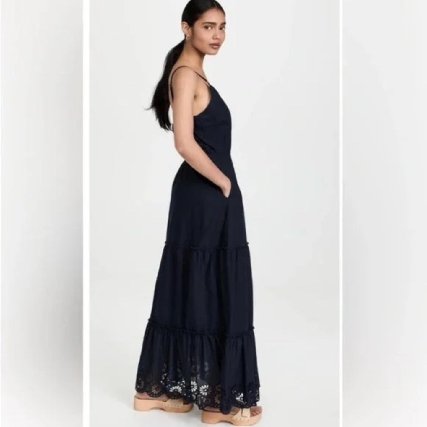 Splendid Kora Eyelet V-Neck Maxi Dress - size XL
